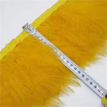 2-метровый золотисто-желтый пояс из пуховой ткани, украшение одежды для танцевальных представлений пояс из пушистой ткани из перьев