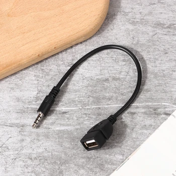 3,5 мм Черный автомобильный аудиокабель AUX к USB Аудиокабель Автомобильная электроника для воспроизведения музыки Автомобильный аудиокабель USB Конвертер наушников