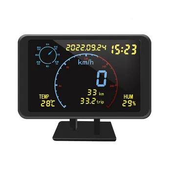 DC5-24V GPS HUD Предупреждение на лобовом стекле с 4,7-дюймовым экраном GPS-трекер Автомобильный спидометр Охранная сигнализация Многофункциональные автоаксессуары