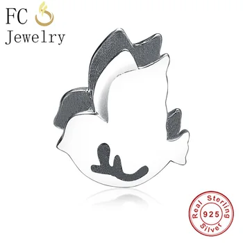 FC Jewelry Подходят к Оригинальному Брендовому браслету-талисманам из аутентичного серебра 925 пробы с животными 