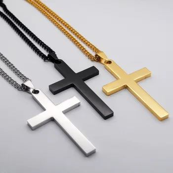UILZ Новое ожерелье с крестом из нержавеющей стали для мужчин и женщин, минималистичные ювелирные изделия, мужские и женские ожерелья, Чокеры, вечерние украшения