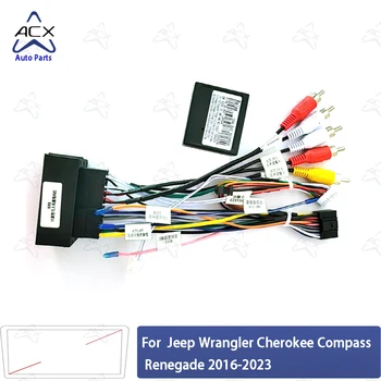 Автомобильное радио Стерео Жгут проводов Кабельный адаптер Android MP5 плеер Стерео для Jeep Wrangler Cherokee Compass Renegade 2016-2023