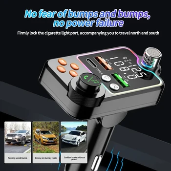 Автомобильный Bluetooth FM-модулятор-передатчик Автомобильный комплект 3.1A с двумя USB-портами для зарядки PD автомобильный комплект громкой связи Беспроводной Aux аудио