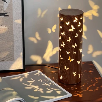 Атмосферная Настольная лампа, Дизайнерская Креативная Проекция Бабочки, Простая Современная Прикроватная тумбочка для спальни, Торшер в кремовом стиле.