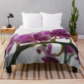 Белая или фиолетовая орхидея на ветке, покрывало, милые аниме-одеяла для косплея, одеяла для диванов