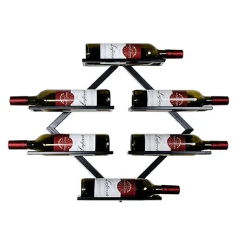 Винный стеллаж для красного вина, настенный винный стеллаж из кованого железа, простой и креативный американский винный стеллаж, висящий на стене гостиной из кованого железа