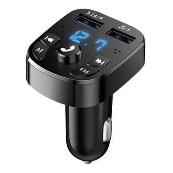 Двойное USB-зарядное устройство, Bluetooth-совместимый музыкальный плеер 5.0 MP3, FM-передатчики, адаптер для беспроводных звонков по громкой связи, аудио-ключ-адаптер