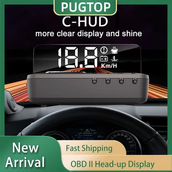 Дисплей HUD OBD2 Автомобильный головной дисплей OBD II, проектор скорости на лобовом стекле, охранная сигнализация, температура воды, превышение скорости, напряжение