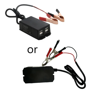 для Адаптера Питания постоянного тока с Зажимом для аккумулятора Автомобильное USB-Зарядное Устройство 12V для Мобильного телефона 4 Порта Автоматически Идентифицируют Шунтирующий Заряд 40GF