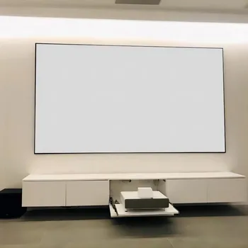 Домашний кинотеатр С тонкой алюминиевой фиксированной рамой, фронтальный кинотеатр, белый проекционный экран 4K 3D, белый экран для обычного проектора