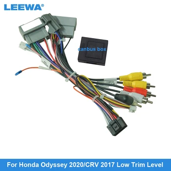 Жгут проводов аудиосистемы автомобиля LEEWA с коробкой Canbus для Honda Odyssey/CRV Aftermarket 16-контактный адаптер для установки стереосистемы