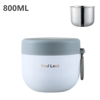 мини-портативный термос для ланча объемом 600 мл, герметичный пищевой контейнер, вакуумная чашка для супа из нержавеющей стали, изолированная коробка для бенто с ложкой