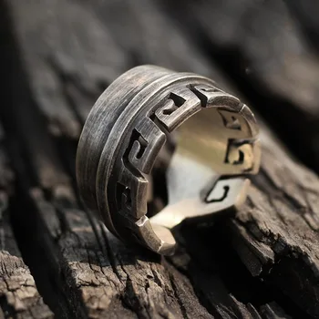 Оригинальный индивидуальный дизайн ручной работы, простая текстура, подарочное кольцо из индийского пера ветра для мужчин и женщин.