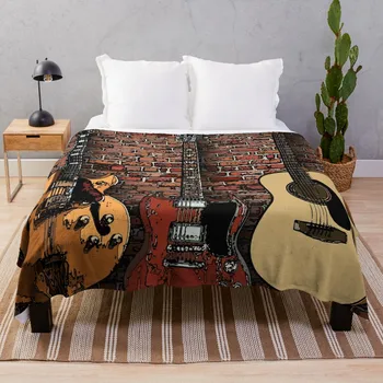 Плед для трех гитар, тепловые одеяла для путешествий, движущееся одеяло, забавный подарок для дивана