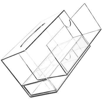Прозрачный акриловый ящик для хранения сушильных бумажных шариков в прачечной, двухслойные коробки-органайзеры для косметики выдвижного типа с четырьмя отделениями