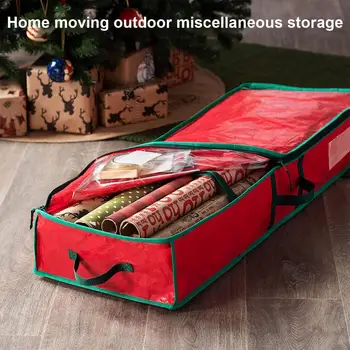 Решение для хранения очень широких рулонов, коробка для хранения подарочной упаковки, прочная Рождественская оберточная бумага, сумка для хранения с гибкой для подарка