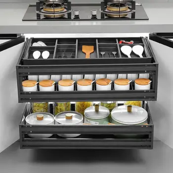 Рисунок корзины для чаши интеллектуальный рисунок кухонного шкафа рисунок из алюминиевого сплава корзина для посуды встроенный кухонный шкаф стеллаж для хранения