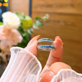Роскошное кольцо для пары, Одна пара, Небольшой дизайн, Уникальный стиль, украшения для фестиваля Girlfriend Qixi, Геометрическая форма, Геометрический тип