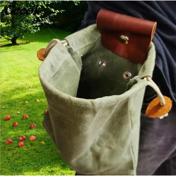 Сумка для хранения диких фруктов большой емкости для кемпинга на открытом воздухе, переносная холщовая сумка для сбора фруктов, подвесной ящик для хранения инструментов в саду на талии