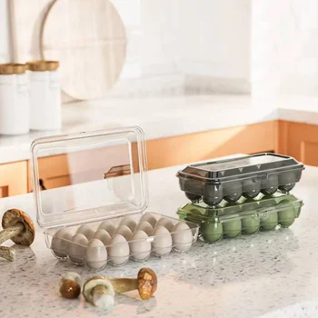 Холодильник для хранения свежих продуктов, портативные Прозрачные сетки, инструмент для 10/15 пластиковых яиц, Кухонный Футляр для яиц, Коробка-контейнер